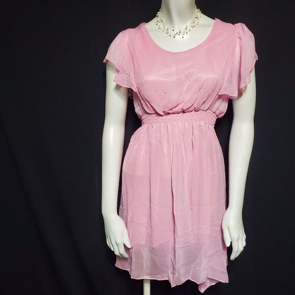 Angela Pink Flowy Dress (L) - Picture 2 of 5